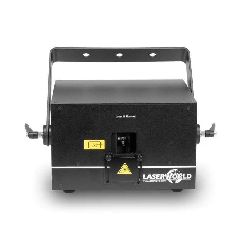 Laserworld 5800 mW compact RGB laser, analog modulation, 30 kpps scanners, ILDA / DMX control, 130 built‑in patterns