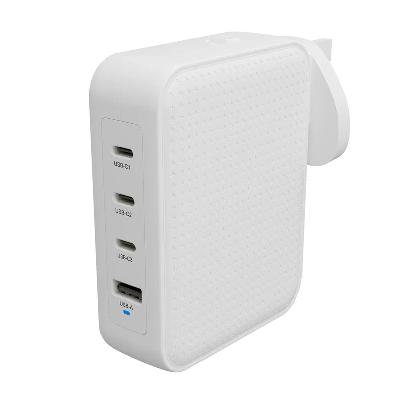 Chargeur de voyage HyperJuice® 145 W USB-C GaN testé pour la sécurité avec 4 ports - Blanc