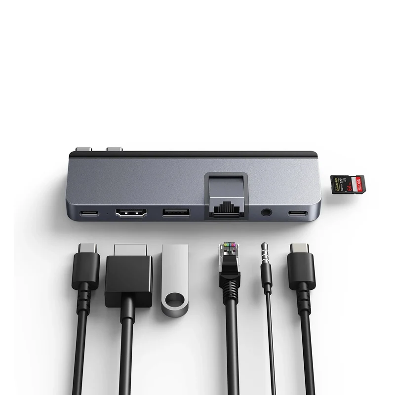 Hub USB-C DUO PRO 7-en-2 - Gris