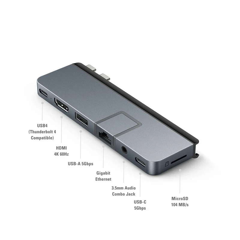 Hub USB-C DUO PRO 7-en-2 - Gris