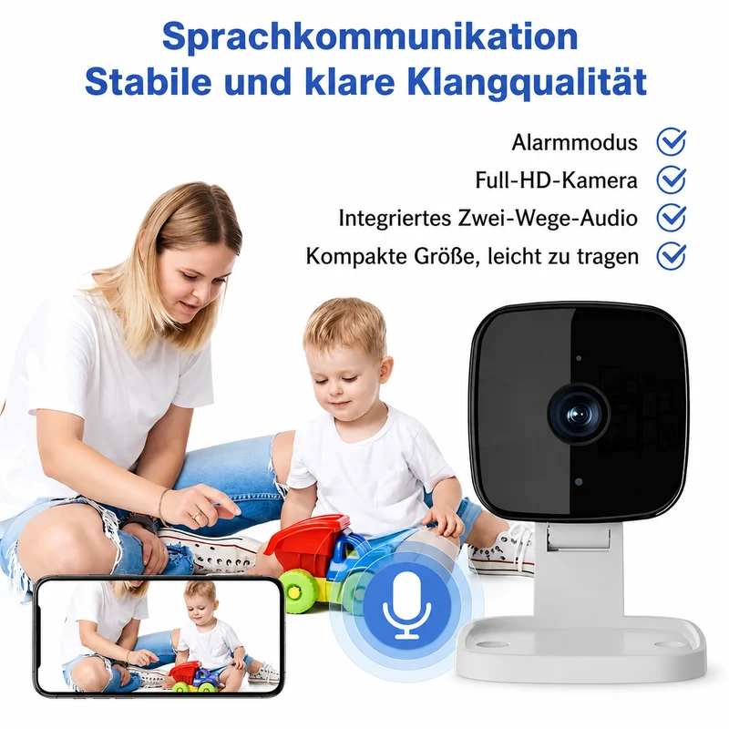 Überwachungskamera Babyphone WLAN Innenkamera Videoüberwachung