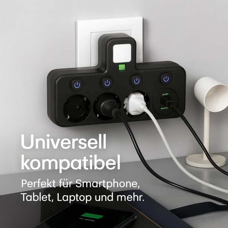 Steckdosenleiste Adapter Stromverteiler USB