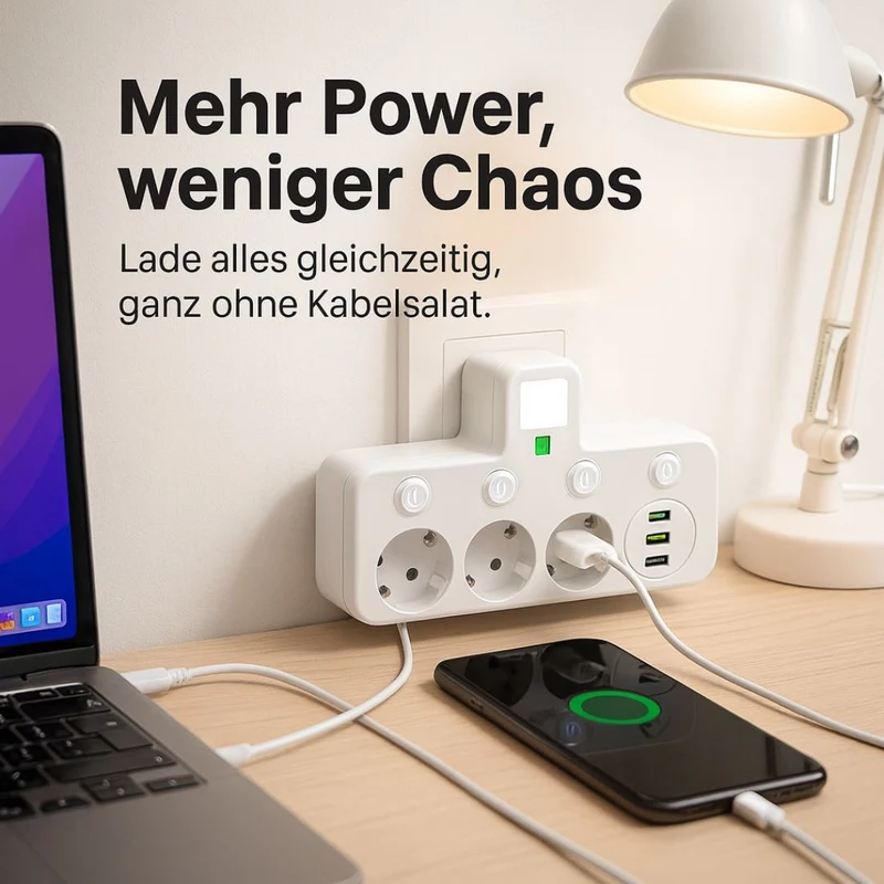 Steckdosenleiste Adapter Stromverteiler USB