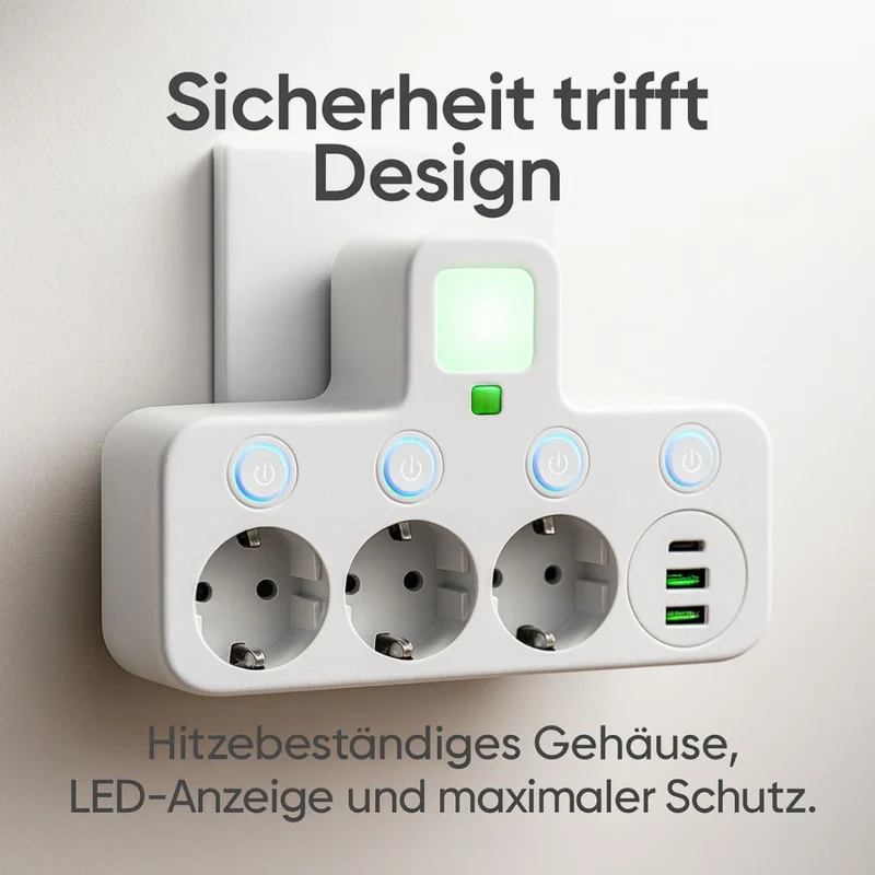 Steckdosenleiste Adapter Stromverteiler USB