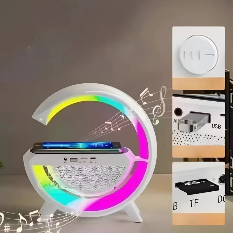 Kabelloses Ladegerät mit LED Uhr und Licht