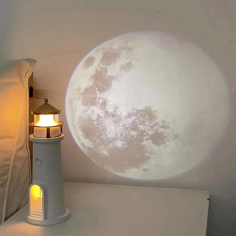 Mondprojektor Lampe Leuchtturm LED Nachtlicht Fernbedienung