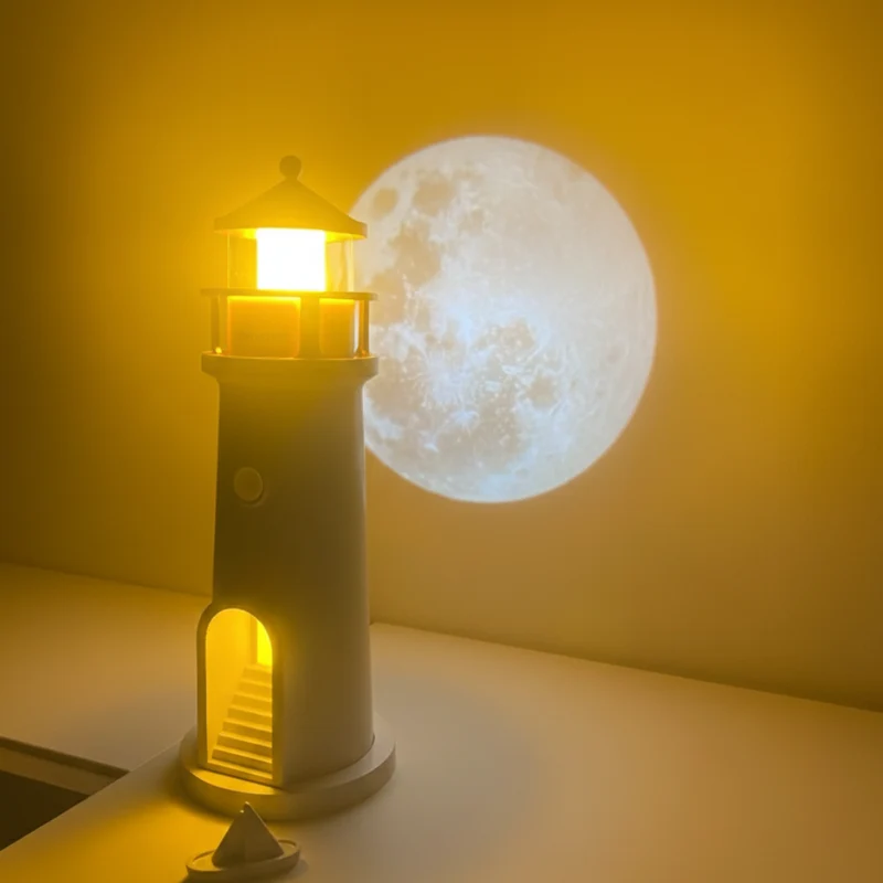 Mondprojektor Lampe Leuchtturm LED Nachtlicht Fernbedienung