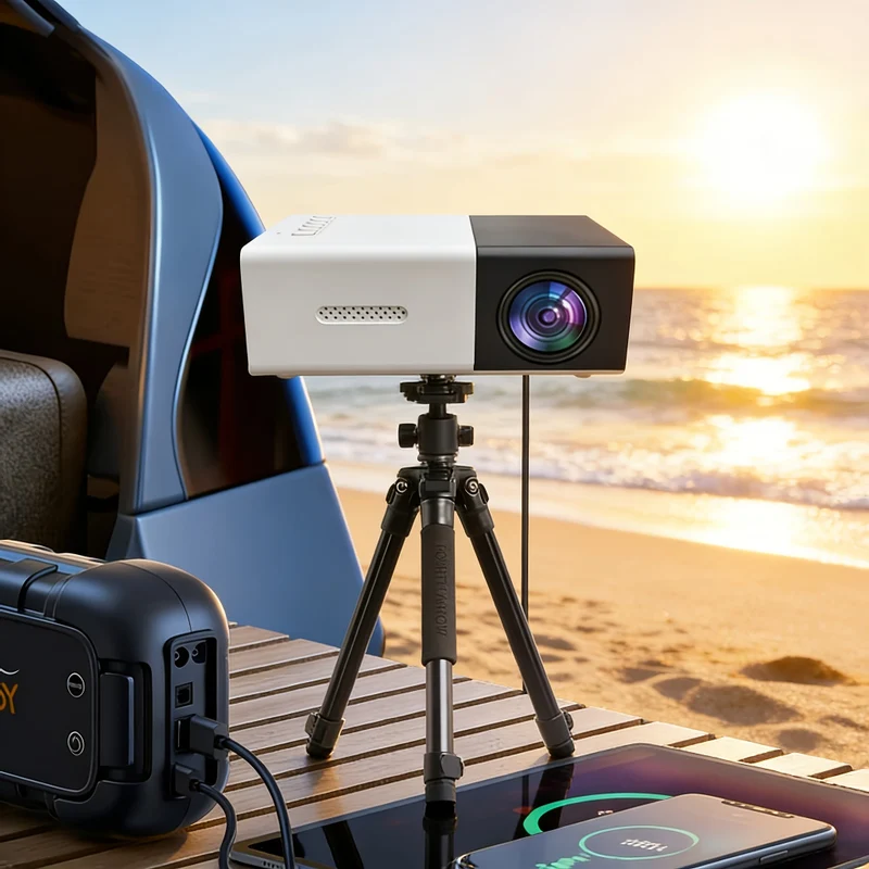 Mini Projektor Weltmeisterschaft Tragbarer LED Beamer Heimkino