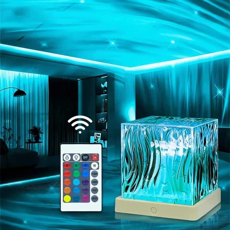 RGB Aurora Kristall Nachtlicht Dimmbar Fernbedienung USB