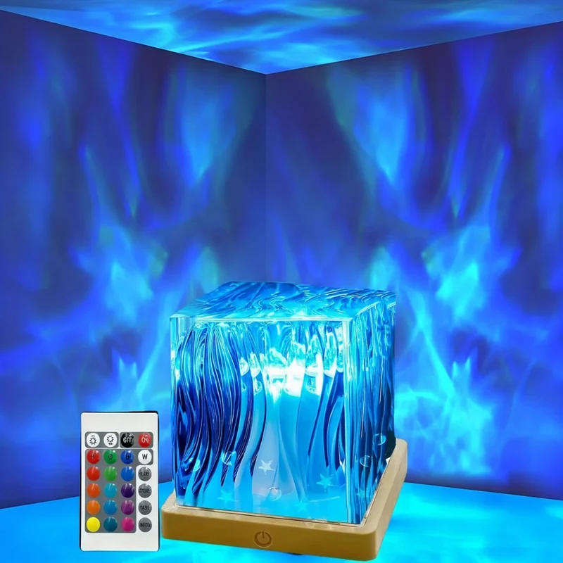 RGB Aurora Kristall Nachtlicht Dimmbar Fernbedienung USB