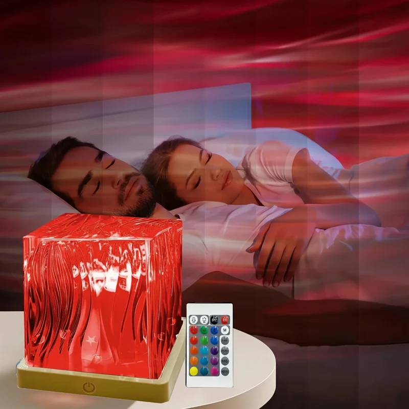RGB Aurora Kristall Nachtlicht Dimmbar Fernbedienung USB