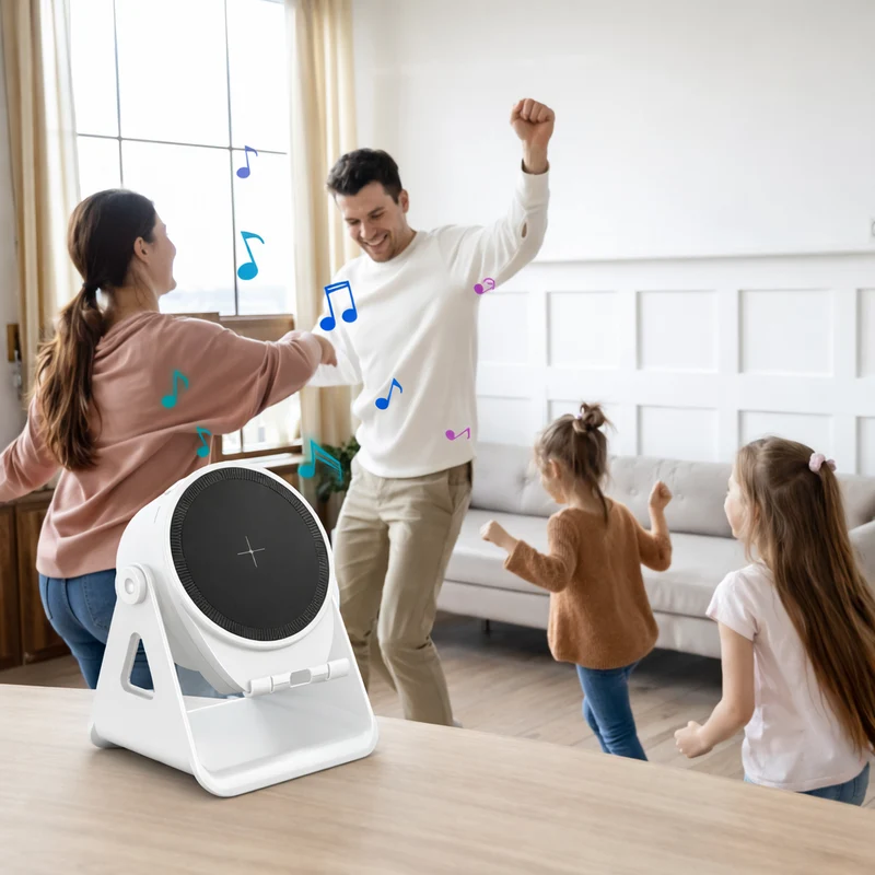 Bluetooth Lautsprecher Induktionslautsprecher Handyhalter LED Licht