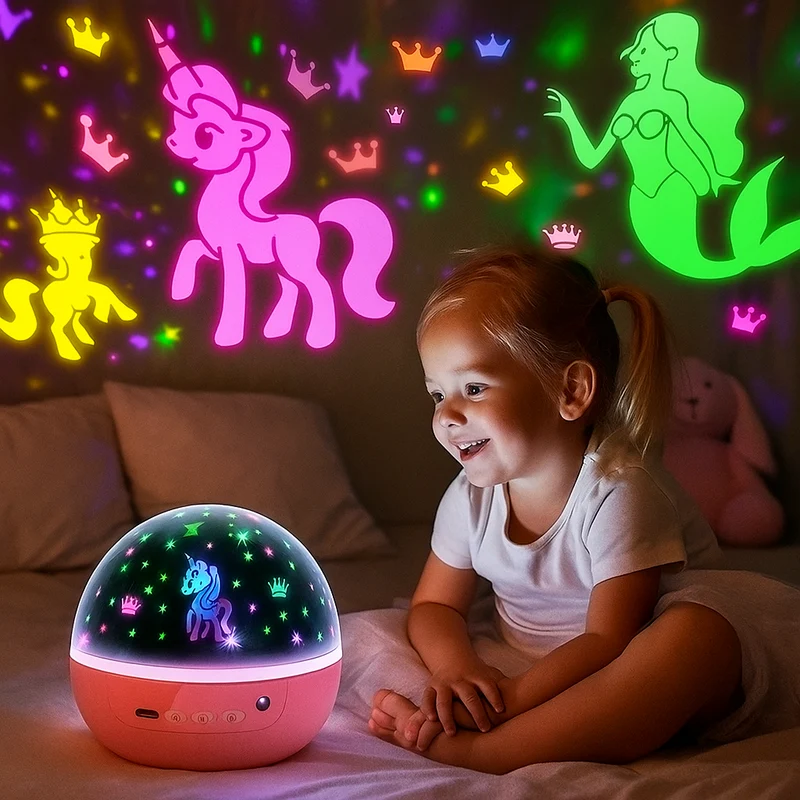 Nachtlicht Projektor Einhorn Kinder Musik Sternenhimmel Geschenk
