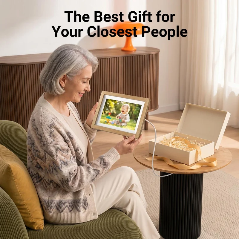10-Inch WiFi Digital Photo Frame, HD IPS Touch Screen, App-Controlled Smart Picture Frame, Instant Wireless Photo & Video Sharing, Perfect Gift for Family