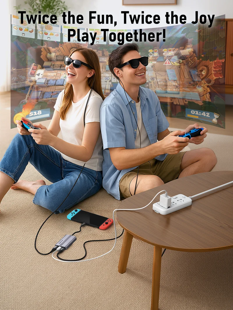 Lemorele TCA520A USB-C AR Glasses Dock with Dual Type-C Output & 100W PD
