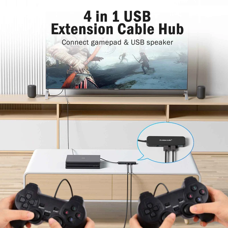 Lemorele TC41 USB-C 4-in-1 Hub with 4× USB 3.0 Ports