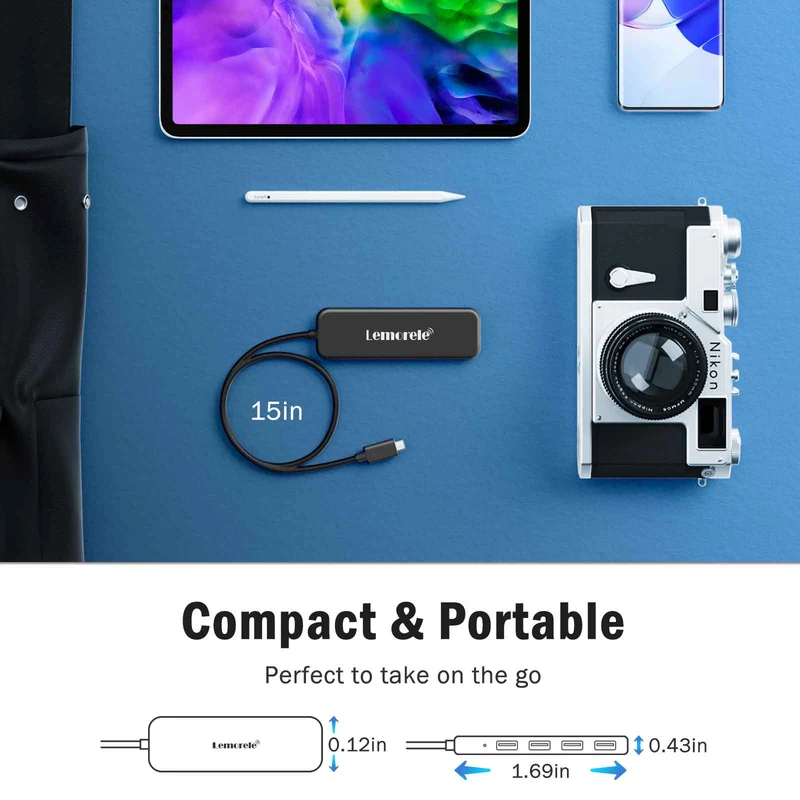 Lemorele TC41 USB-C 4-in-1 Hub with 4× USB 3.0 Ports