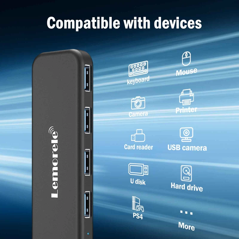 Lemorele TC41 USB-C 4-in-1 Hub with 4× USB 3.0 Ports