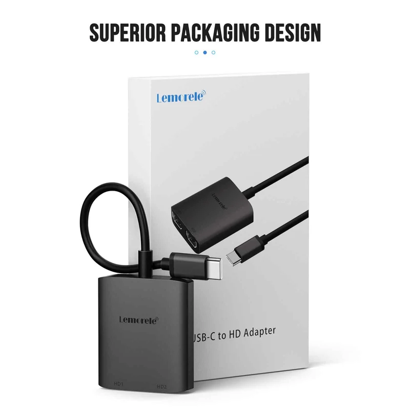 LEMORELE™ TC21L | USB C to Dual HDMI Adapter