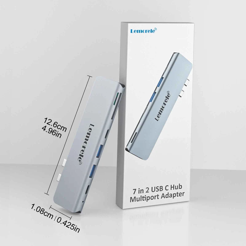 Lemorele TC14L USB-C 7-in-2 Hub – 4K HDMI, PD Charging, Multi-Device Connectivity
