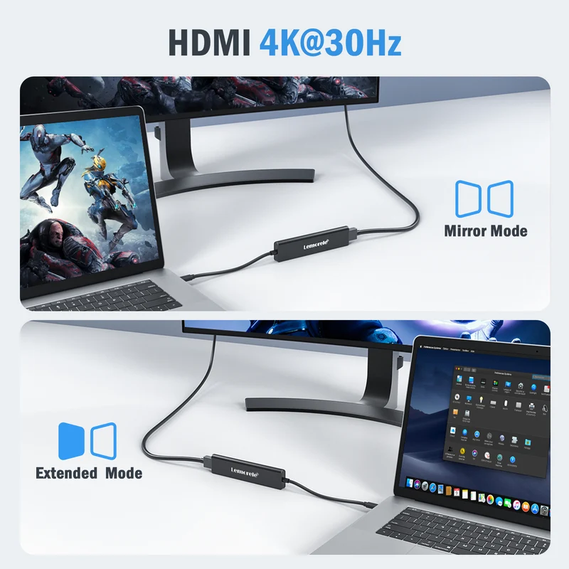 Lemorele TC90 USB-C 7-in-1 Hub with 100W PD and 4K HDMI