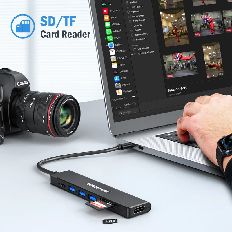 Lemorele TC90 USB-C 7-in-1 Hub with 100W PD and 4K HDMI