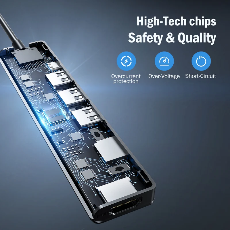 Lemorele TC90 USB-C 7-in-1 Hub with 100W PD and 4K HDMI
