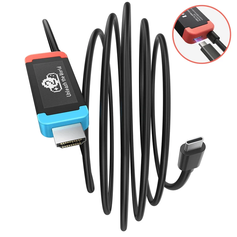 Lemorele USB-C to HDMI Cable Compatible with Switch 2, 4K@60Hz HDR, 100W PD Fast Charging