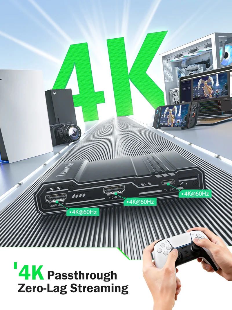 Lemorele AC09 HDMI to USB Capture Card for OBS Streaming & Recording