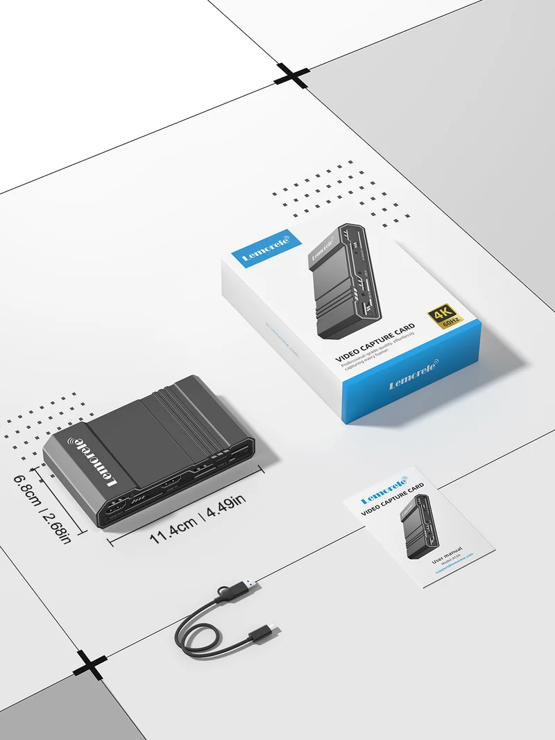 Lemorele AC09 HDMI to USB Capture Card for OBS Streaming & Recording