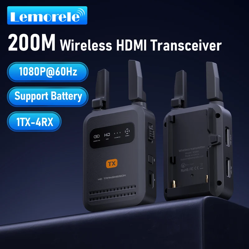 Lemorele R5000 200m Wireless HDMI Transmitter 1TX to 4RX Kit