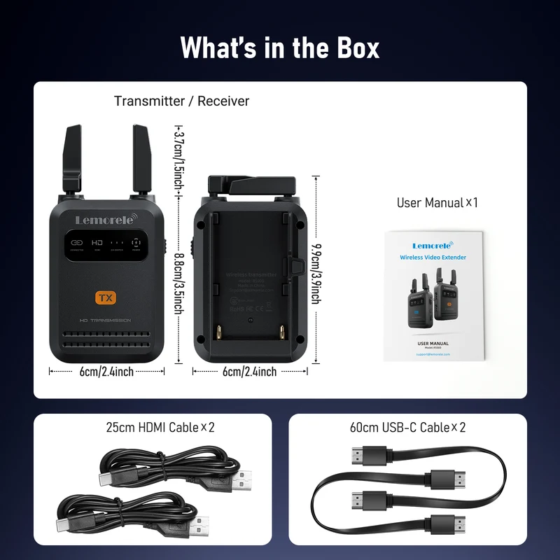 Lemorele R5000 200m Wireless HDMI Transmitter 1TX to 4RX Kit