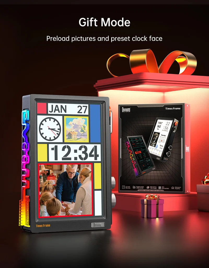 Divoom Emodo Pixel Badge + Times Frame Bundle