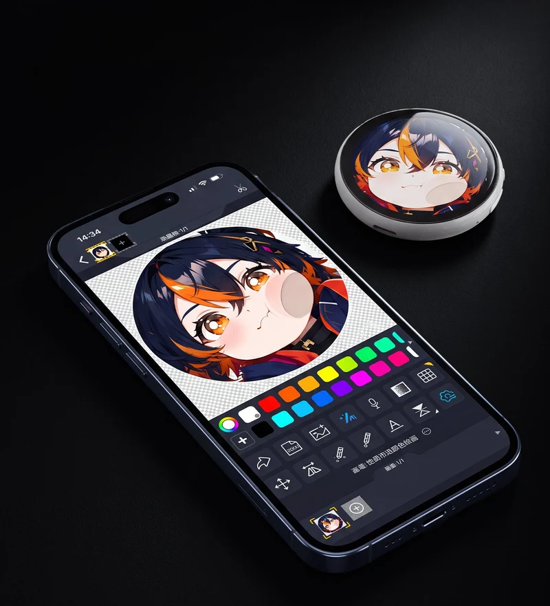 Divoom Emodo Pixel Art Display Badge