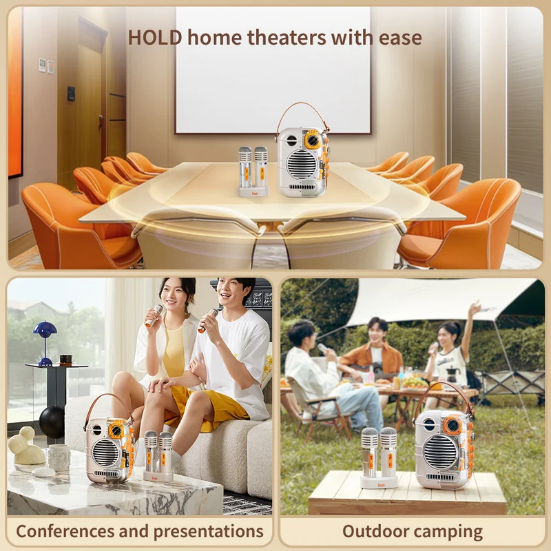 Divoom Spark-Pro Portable Bluetooth Karaoke Speaker with Dual Wireless Microphones