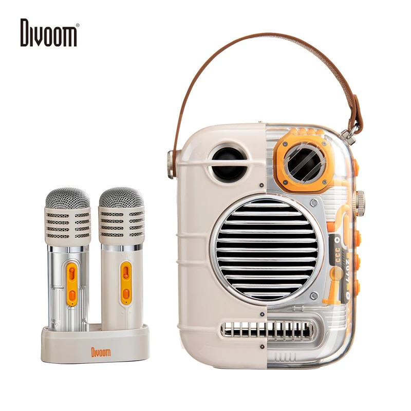 Divoom Spark-Pro Portable Bluetooth Karaoke Speaker with Dual Wireless Microphones
