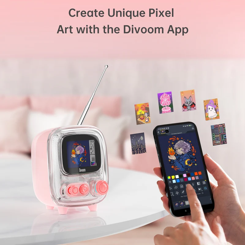 Divoom Tiivoo-2 Retro Pixel Bluetooth Speaker with Photo Album Display