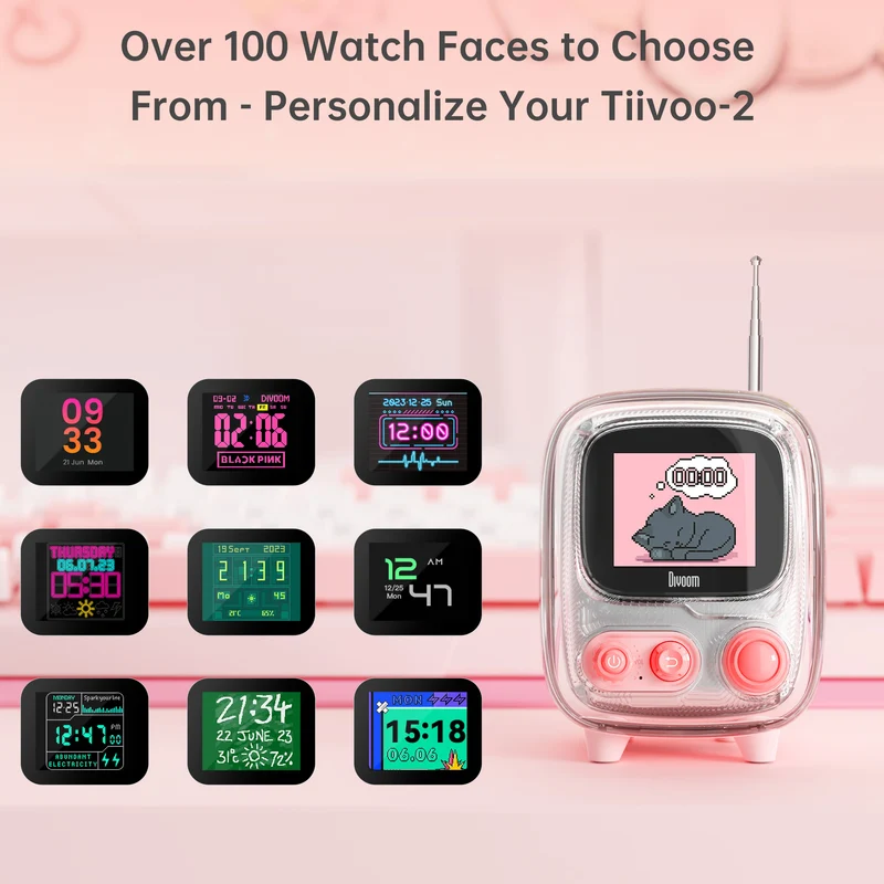 Divoom Tiivoo-2 Retro Pixel Bluetooth Speaker with Photo Album Display