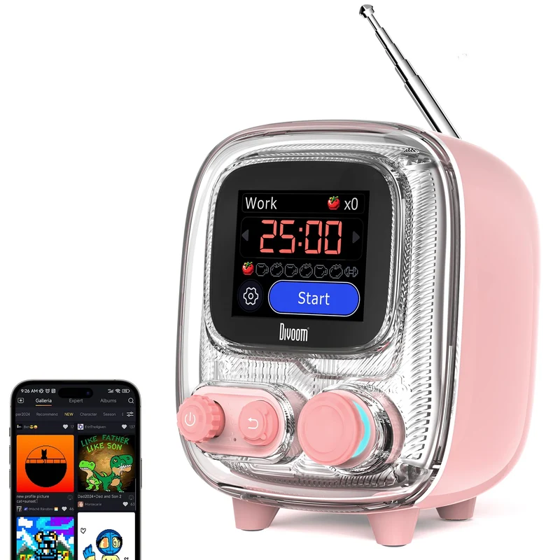 Divoom Tiivoo-2 Retro Pixel Bluetooth Speaker with Photo Album Display