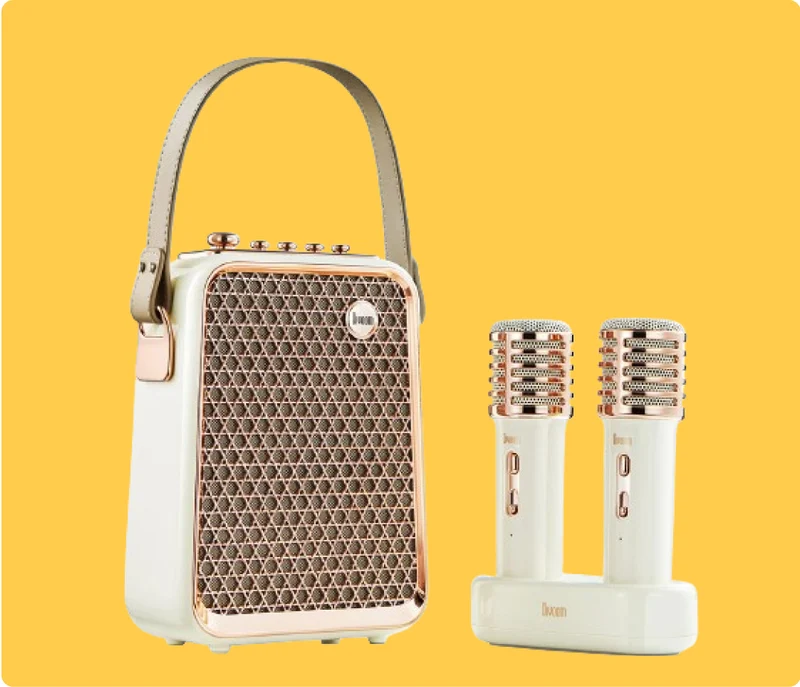 Divoom Songbird-HQ Portable Karaoke Bluetooth Speaker with Dual Wireless Microphones