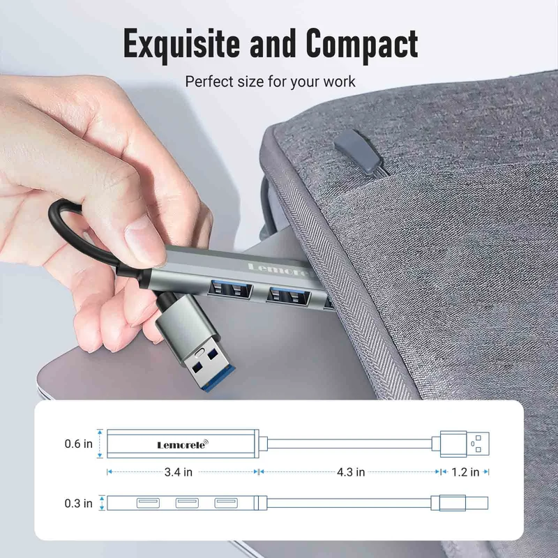 Lemorele TC53 USB-A 4-in-1 Hub with USB 3.0 and 3×USB 2.0 Ports