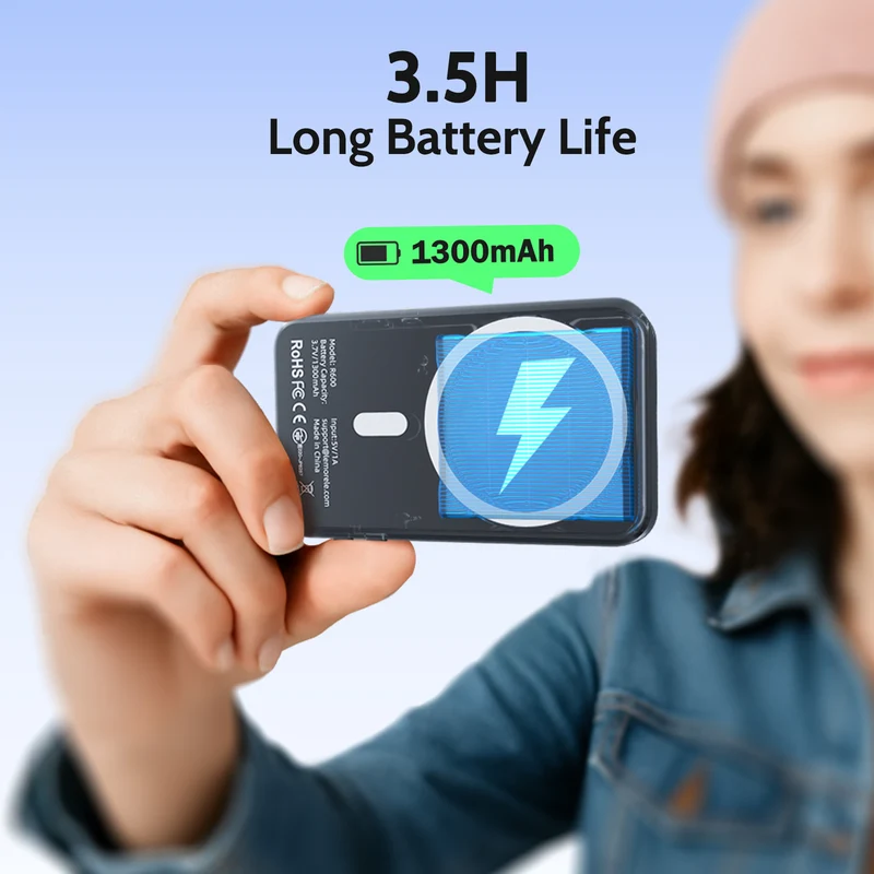 Lemorele R600 Magnetic Selfie Display with Bluetooth Zoom & HD Screen