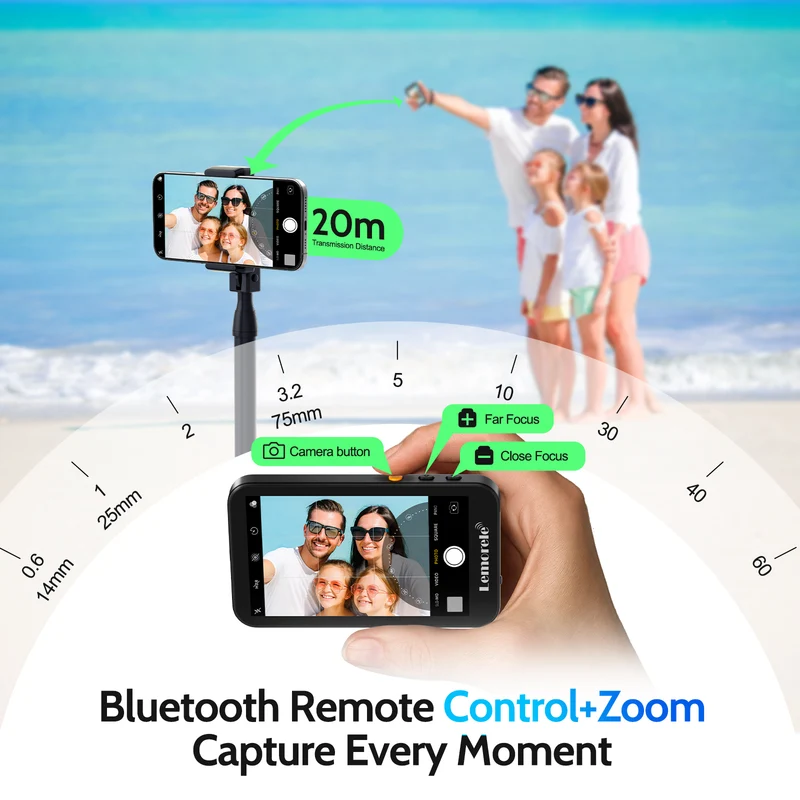 Lemorele R600 Magnetic Selfie Display with Bluetooth Zoom & HD Screen