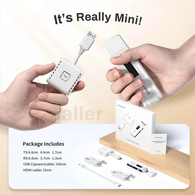 Lemorele 1080P Wireless HDMI/USB-C Kit