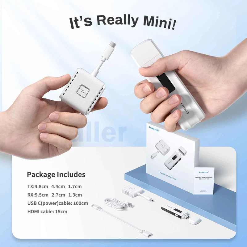 Lemorele 1080P Wireless HDMI/USB-C Kit