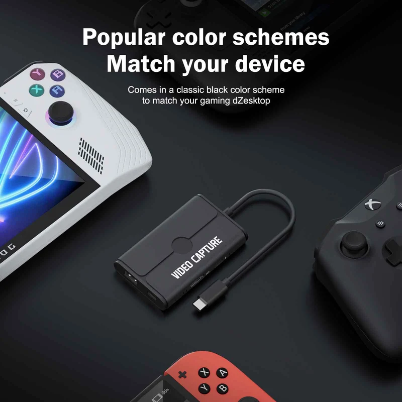Lemorele AC08 1080P Video Capture Card & Multi-Functional Hub – 100W PD Charging, HDMI Output