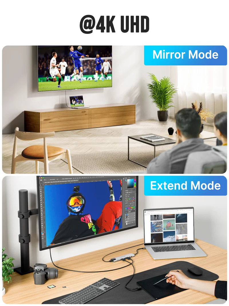 Lemorele TC19Plus USB-C 8-in-1 Hub with 4K HDMI & PD Charging
