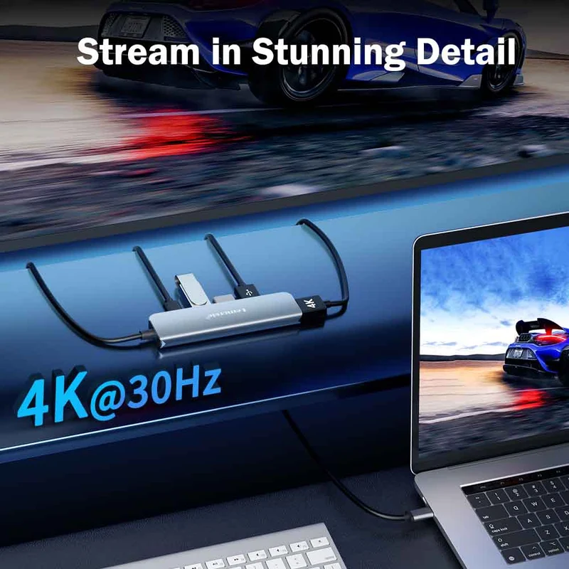 Lemorele TC101 | Ultra-Slim USB-C Dock for 4K Display and Fast Charging