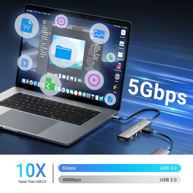 Lemorele TC101 | Ultra-Slim USB-C Dock for 4K Display and Fast Charging
