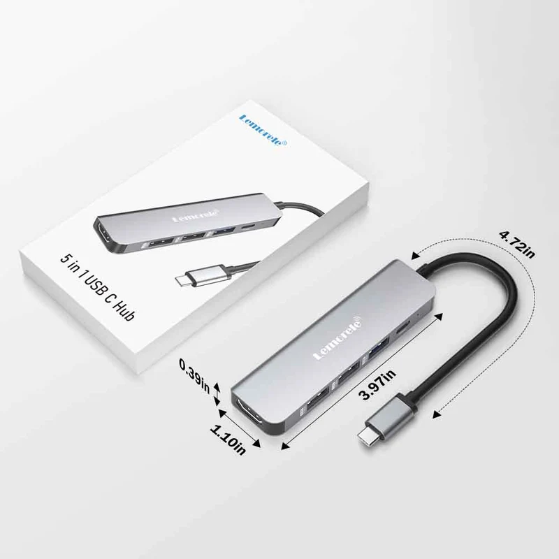 Lemorele TC101 | Ultra-Slim USB-C Dock for 4K Display and Fast Charging